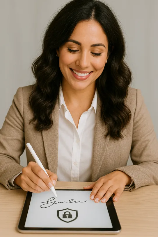 Electronic signature process for in-person notarizations